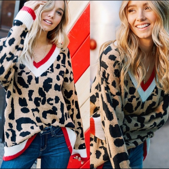 “BE FIERCE! animal print sweater - Picture 3 of 3